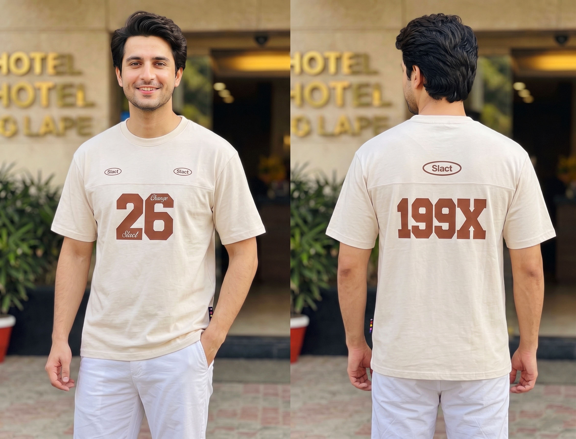 đĨ 100% Cotton Premium Drop-Shoulder T-Shirt.