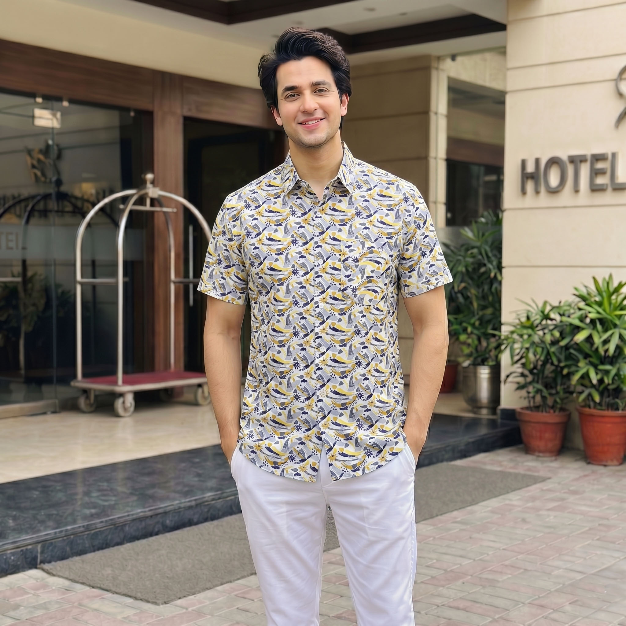 đĨ Menâs Summer Short Sleeve Printed Shirt