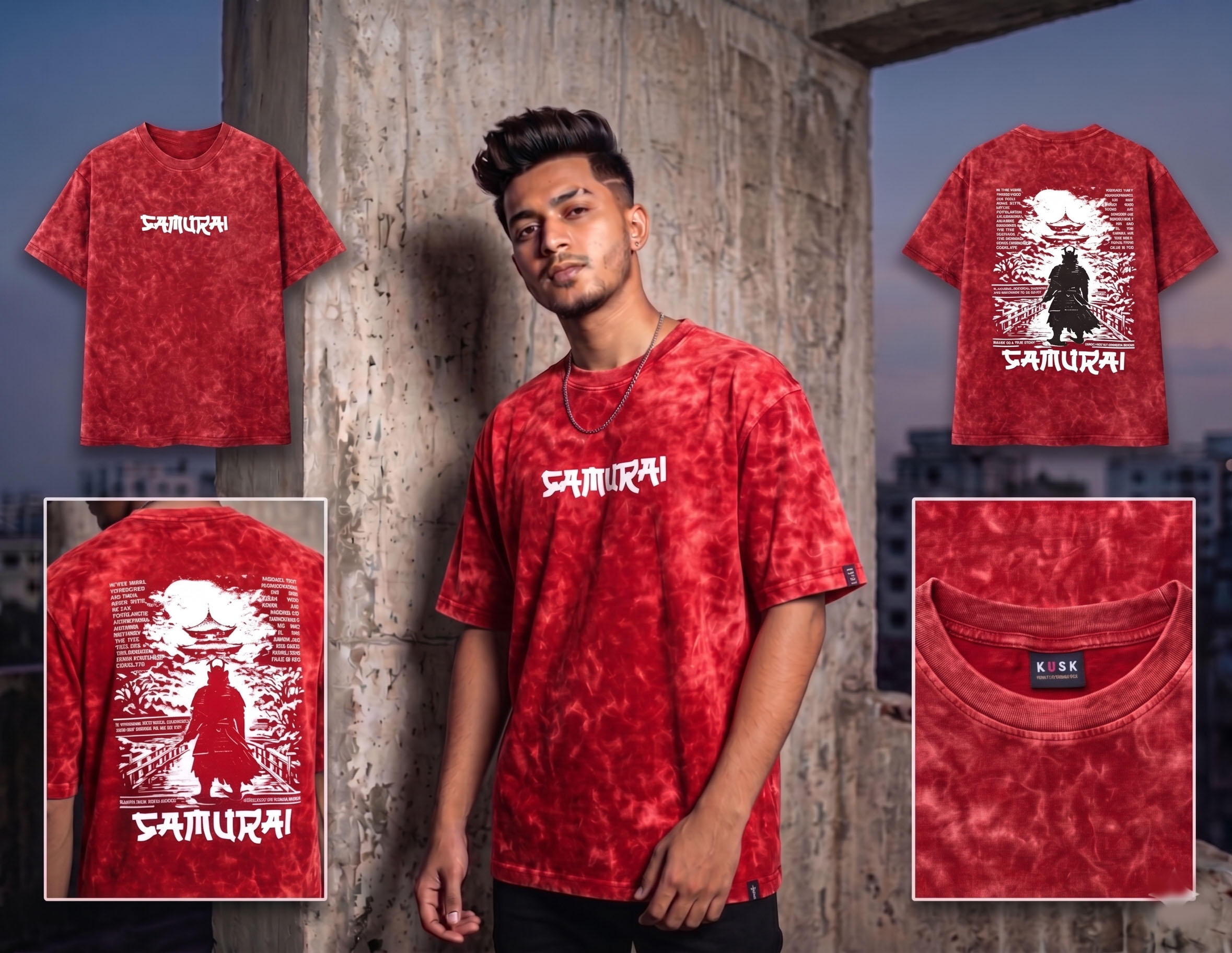 🔥 Acid Wash Drop Shoulder T-Shirt