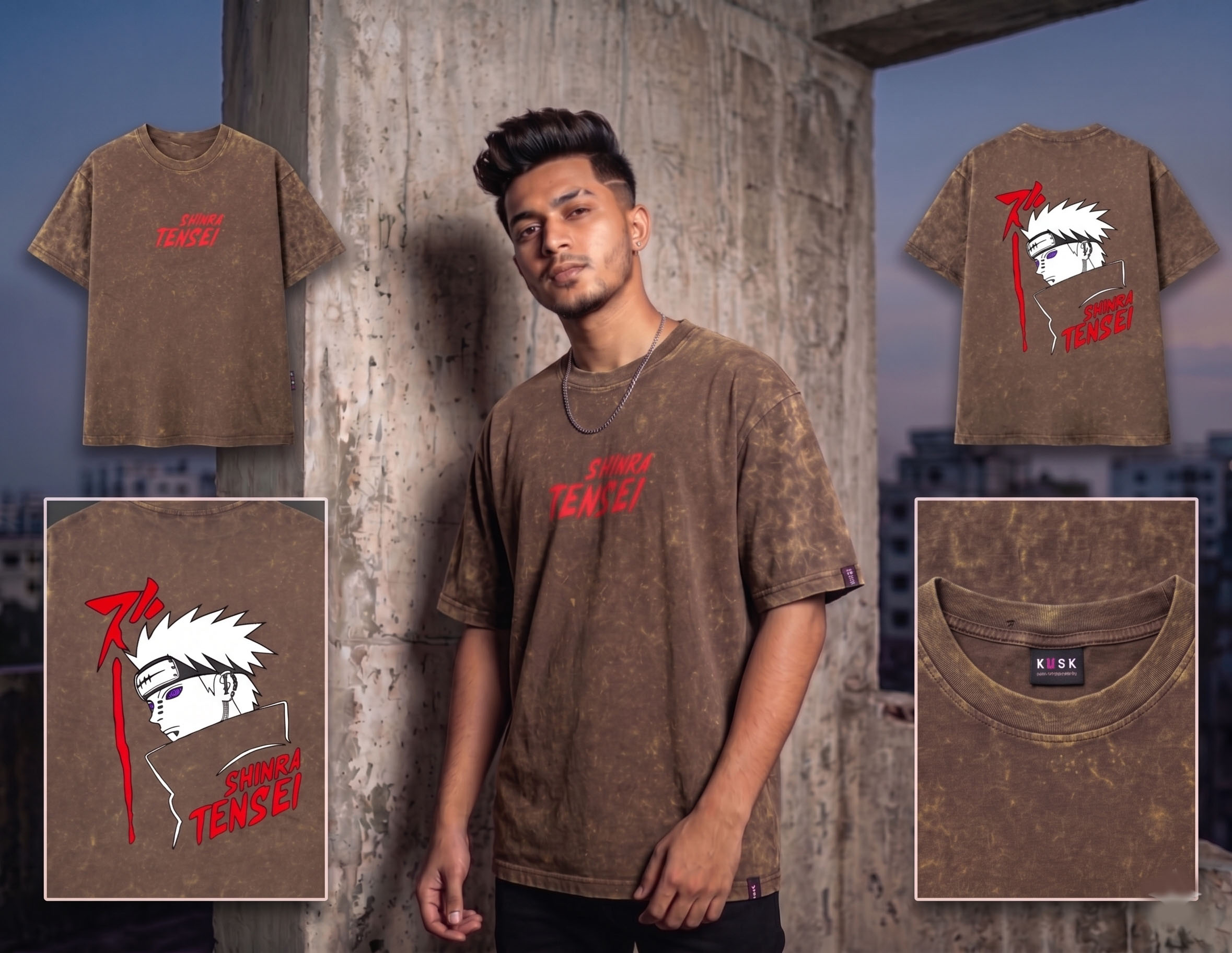 🔥 Acid Wash Drop Shoulder T-Shirt