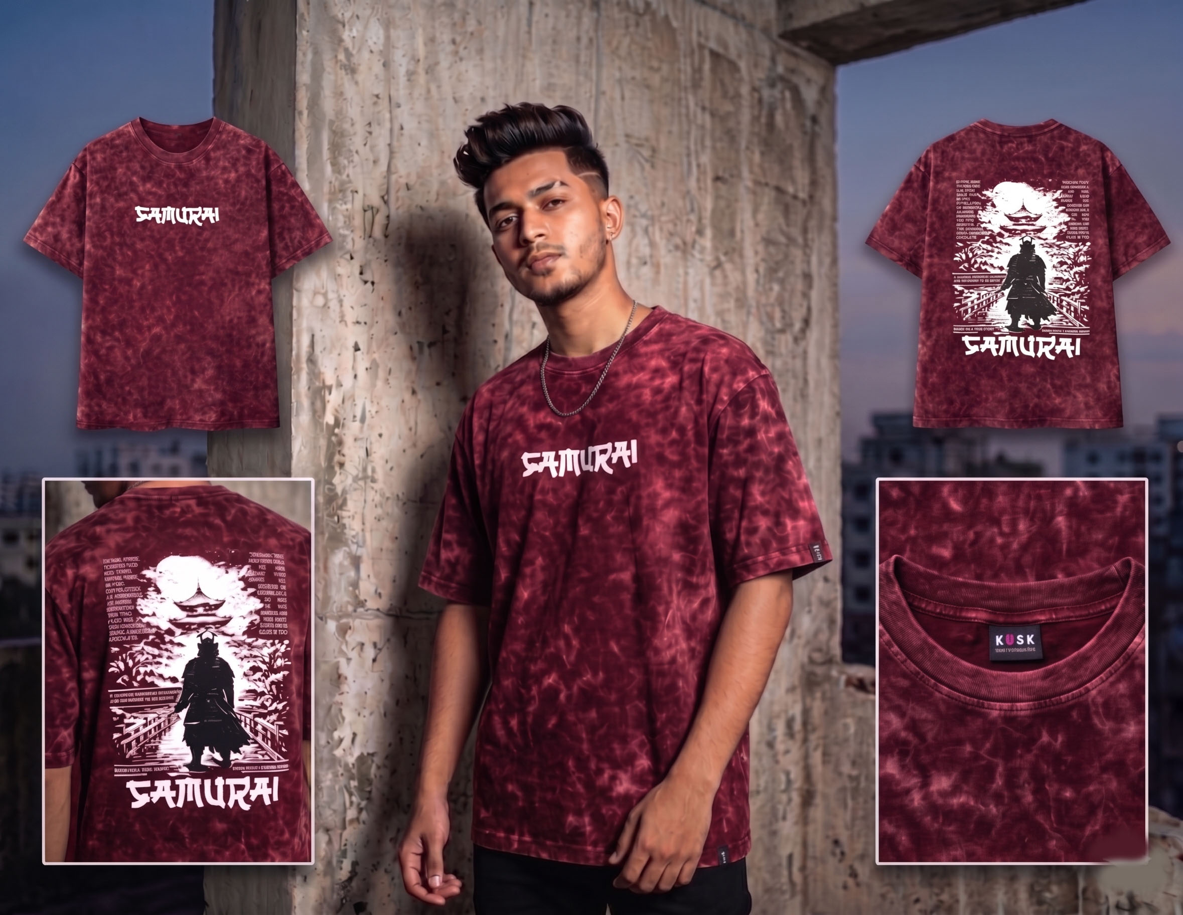 🔥 Acid Wash Drop Shoulder T-Shirt