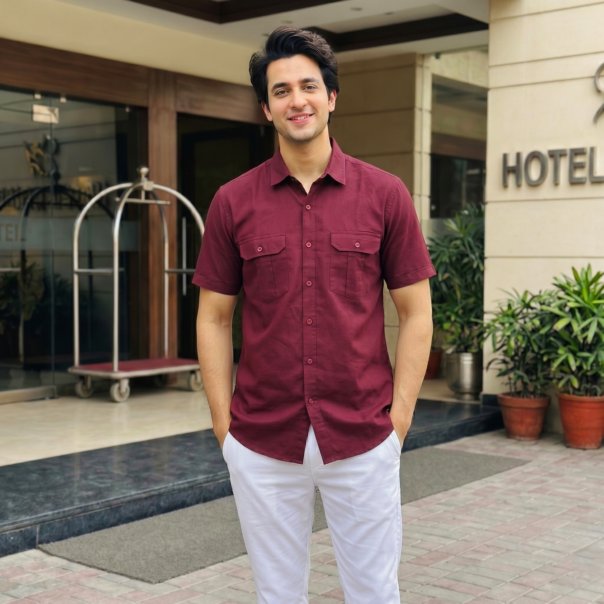 đ Premium Oxford Pure Cotton 2 Pocket Shirt for Men