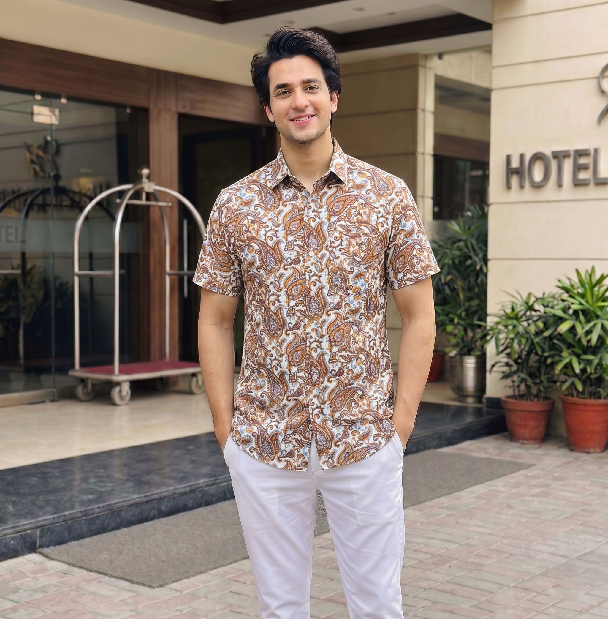 đĨ Menâs Summer Short Sleeve Printed Shirt